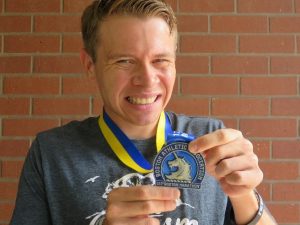 11John finished the Boston Marathon in three hours and 52 minutes