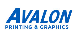 11Avalon Printing and Graphics logo with blue font